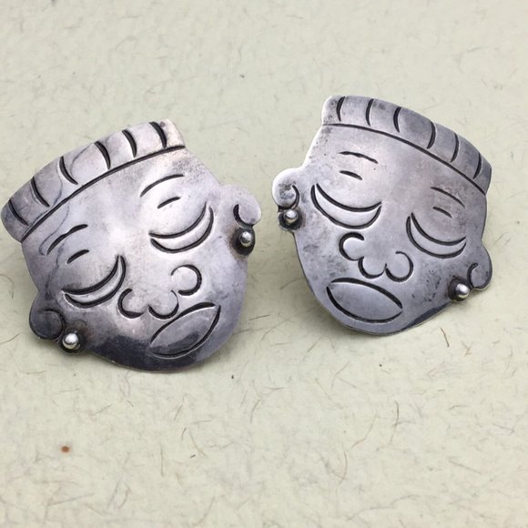 Unbranded Jewelry - Rare Mexico VGV Modernist Sterling Silver Screw Back Earrings 925